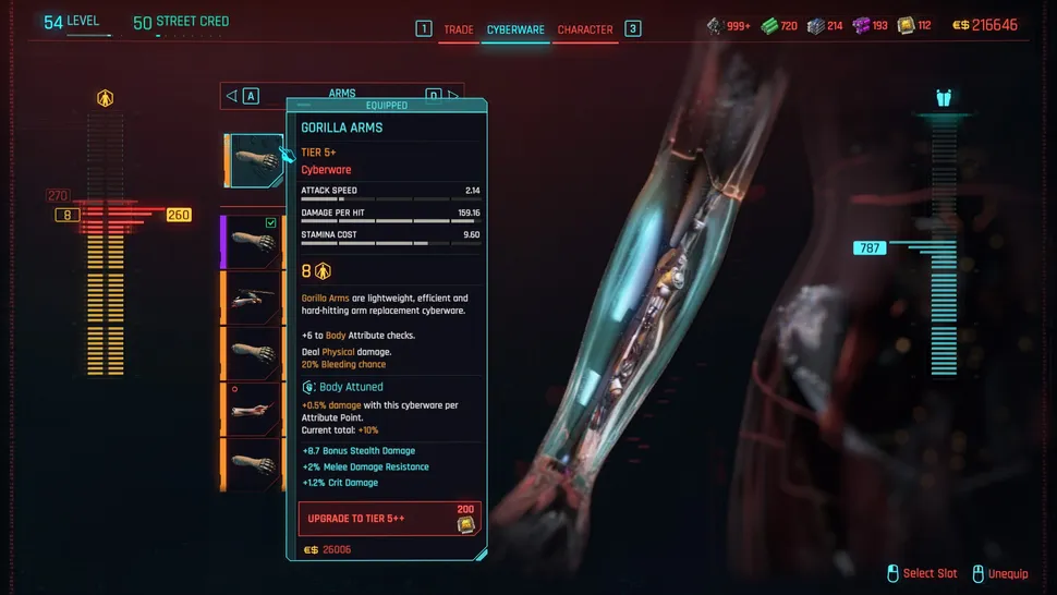 Cyberpunk 2077 Gorilla Arms: лучшие навыки, кибероружие и как их использовать