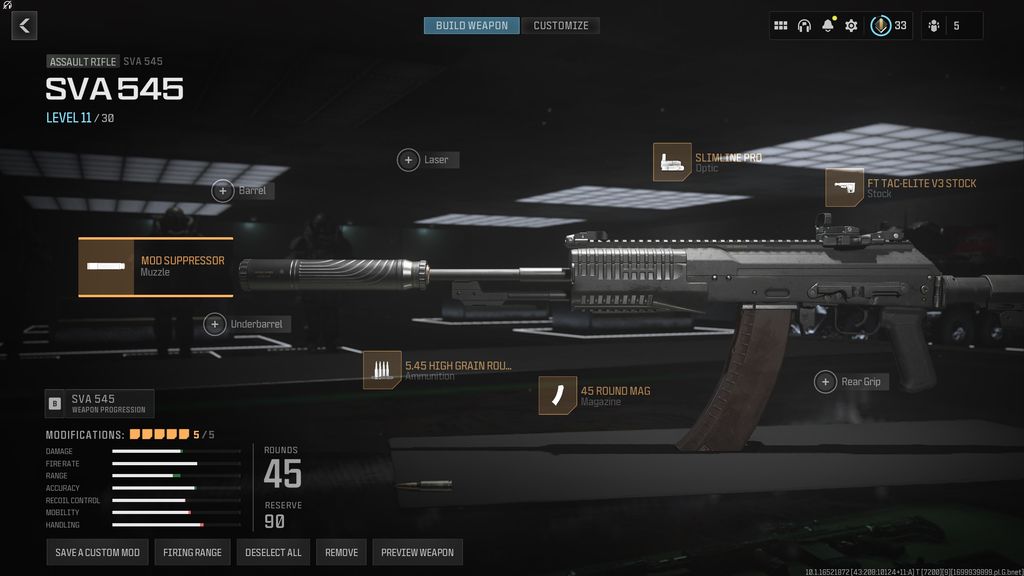 Лучший вариант снаряжения SVA 545 в Call of Duty: Modern Warfare 3
