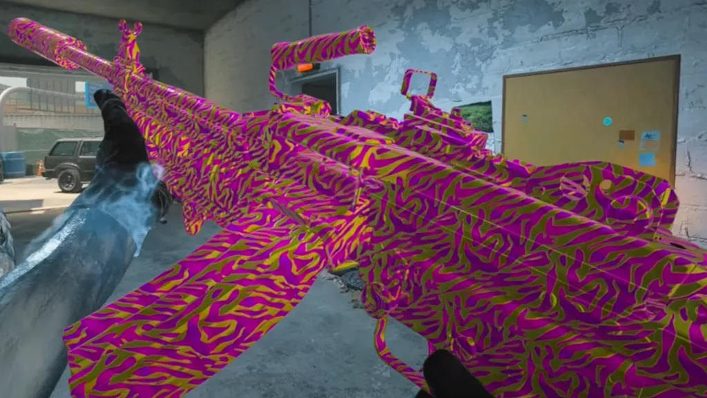 Всего за  вы сможете ослепить себя в режиме "зомби" MW3 с помощью этой аляповатой текстуры оружия из Garry's Mod.