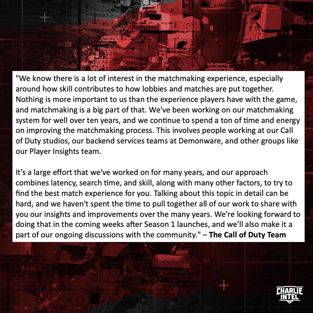 Нарушив традицию, Activision заявила, что скоро начнет рассказывать о системе подбора игроков в Call of Duty на основе навыков