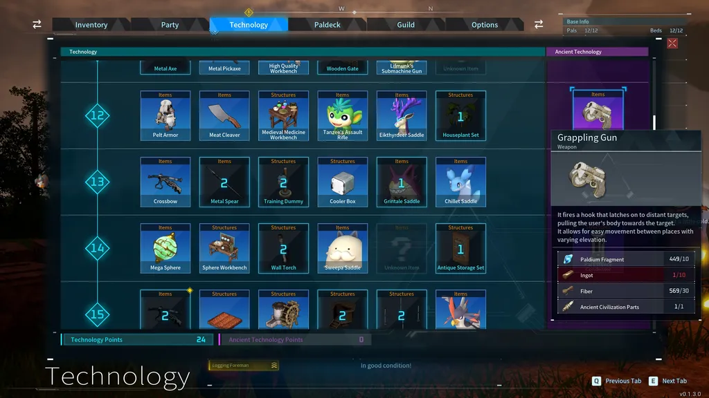 Как создать и использовать Grappling Gun в Palworld