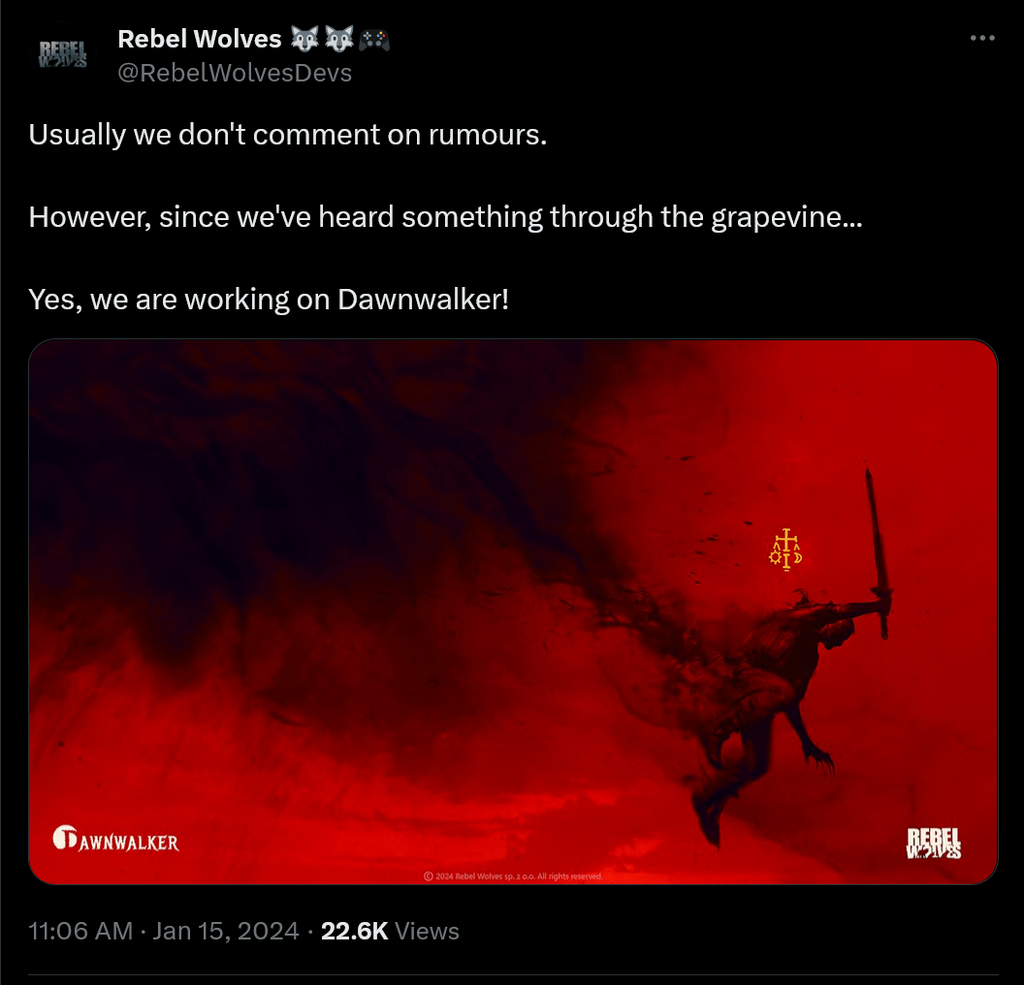 Бывшие разработчики Witcher 3 и Cyberpunk 2077 официально представили свою первую игру, и да, она точно похожа на вампиров