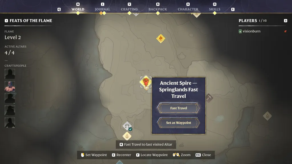 Как быстро перемещаться в Enshrouded