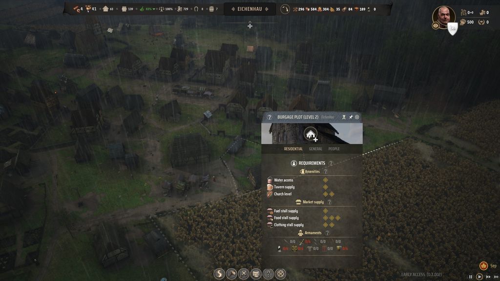 Как обновить участки бургаджа в Manor Lords