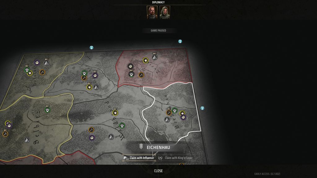 Как получить влияние и претендовать на регионы в Manor Lords