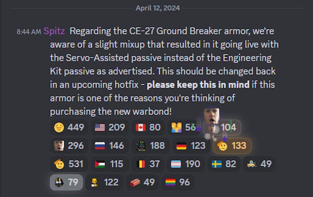 В новой броне Ground Breaker из Helldivers 2 произошел сбой в гардеробе - она была запущена с неправильными пассивами