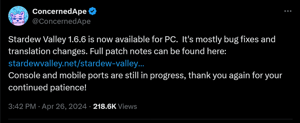 Вышел новый патч для Stardew Valley, и мы можем быть спокойны: в нем исправлен мистер Енот.
