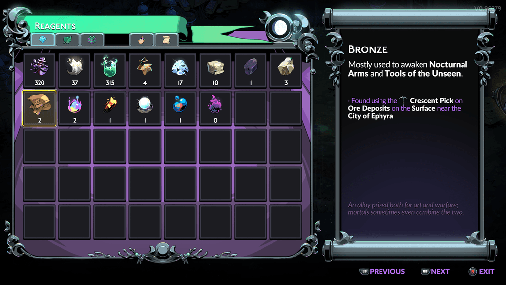 Как найти и использовать бронзу в Hades 2