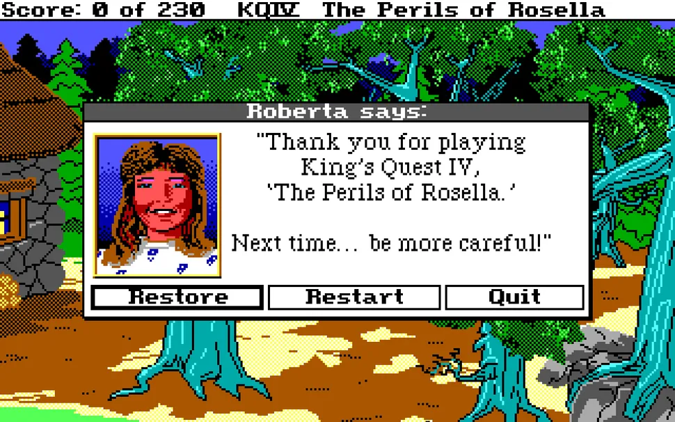 Орлиный глаз стримера замечает, что портрет Роберты Уильямс в King's Quest 4 основан на ее авторской фотографии